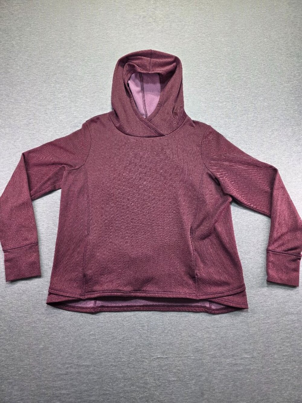 C9 Champion Pullover Hoodie Herringbone Maroon Crossover Hood Size L